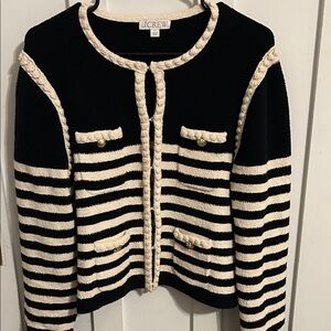 Women's J Crew Stripped Sweater with Gold Buttons